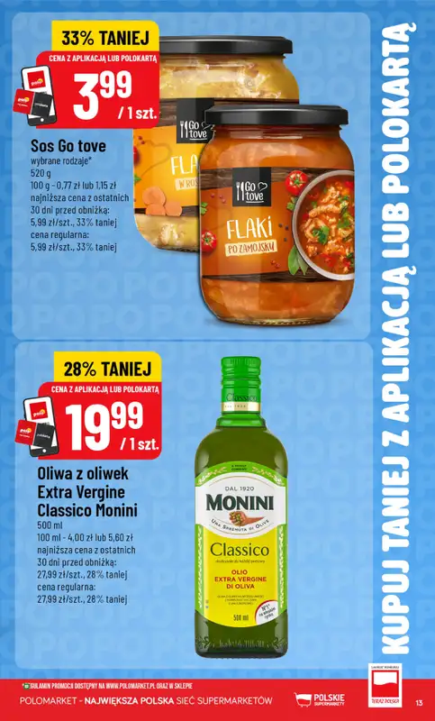POLOmarket - gazetka promocyjna Kupuj taniej z aplikacją lub polokartą od środy 12.08 do wtorku 18.08 - strona 13