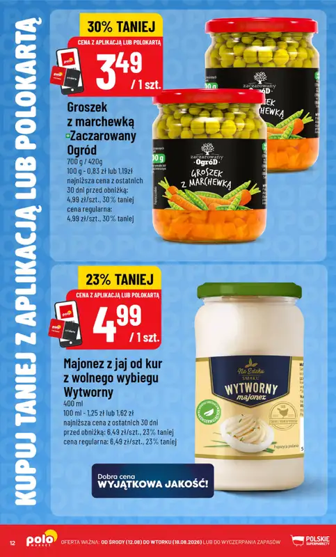 POLOmarket - gazetka promocyjna Kupuj taniej z aplikacją lub polokartą od środy 12.08 do wtorku 18.08 - strona 12