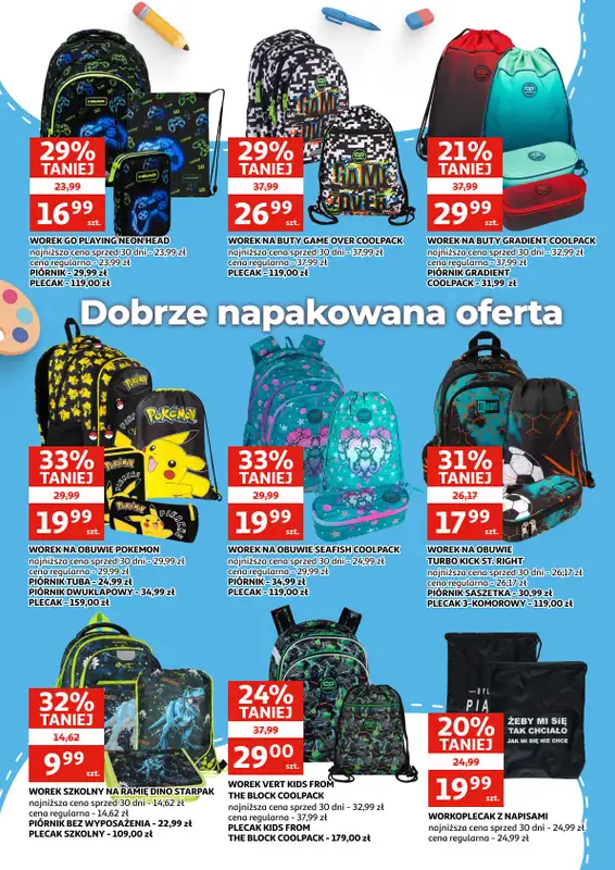 Auchan - gazetka promocyjna Gazetka Racibórz I Witaj szkoło, promocje wkoło!  do wtorku 01.09 - strona 10