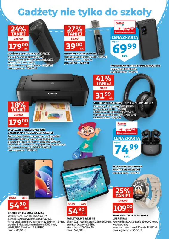 Auchan - gazetka promocyjna Gazetka Zielona Góra I Witaj szkoło, promocje wkoło!  do wtorku 01.09 - strona 14