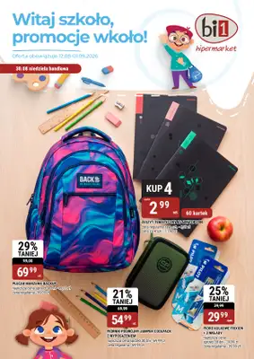 bi1 - gazetka promocyjna Witaj szkoło, promocje wkoło! od środy 12.08 do wtorku 01.09