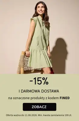 bonprix - gazetka promocyjna -15% na wybrane produkty + darmowa dostawa! od poniedziałku 10.08 do wtorku 11.08