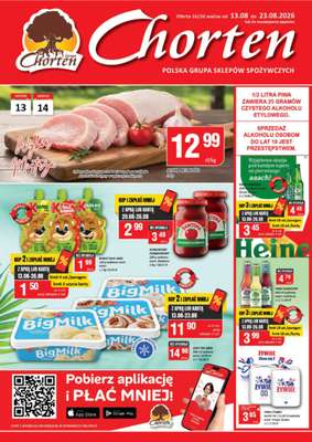 Chorten - gazetka promocyjna Gazetka Mazowsze Market od czwartku 13.08 do niedzieli 23.08