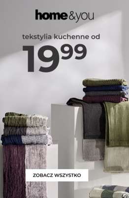 home&you - gazetka promocyjna Tekstylia kuchenne od 19,99 zł od poniedziałku 10.08 do środy 19.08