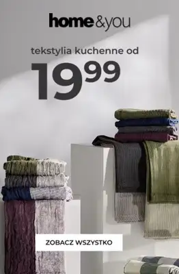 home&you - gazetka promocyjna Tekstylia kuchenne od 19,99 zł od poniedziałku 10.08 do środy 19.08