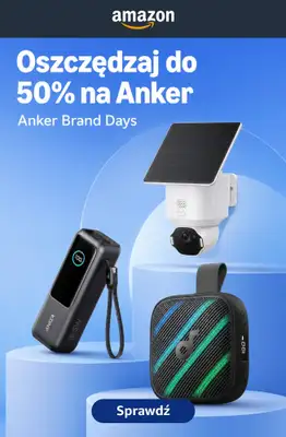 Amazon - gazetka promocyjna Do -50% na markę Anker od poniedziałku 10.08 