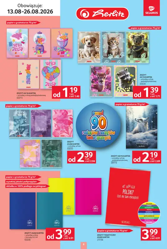 Selgros - gazetka promocyjna Katalog Szkoła od czwartku 13.08 do środy 26.08 - strona 8