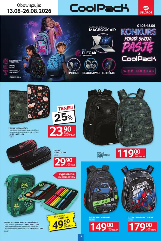 Selgros - gazetka promocyjna Katalog Szkoła od czwartku 13.08 do środy 26.08 - strona 23