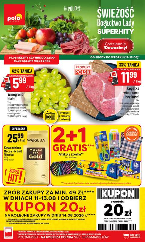 POLOmarket - gazetka promocyjna Gazetka od środy 12.08 do wtorku 18.08