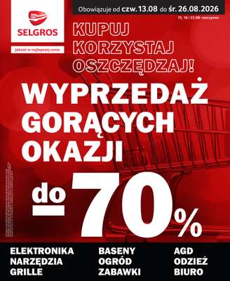 Selgros - gazetka promocyjna Katalog Wyprzedaż od czwartku 13.08 do środy 26.08