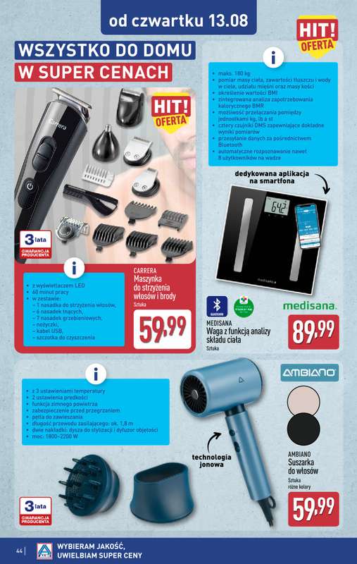 Aldi - gazetka promocyjna Pełny katalog! od poniedziałku 10.08 do piątku 14.08 - strona 44