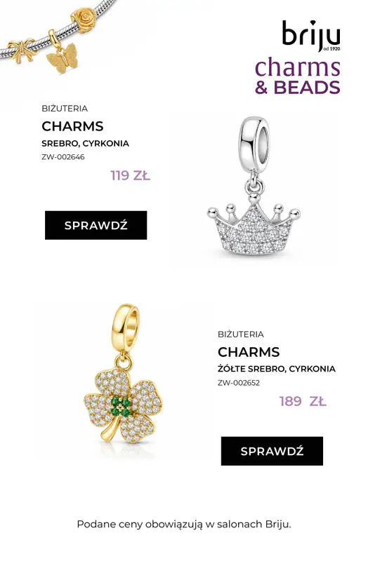 Briju - gazetka promocyjna Promocja Charms & Beads od środy 12.08 do wtorku 08.09 - strona 15