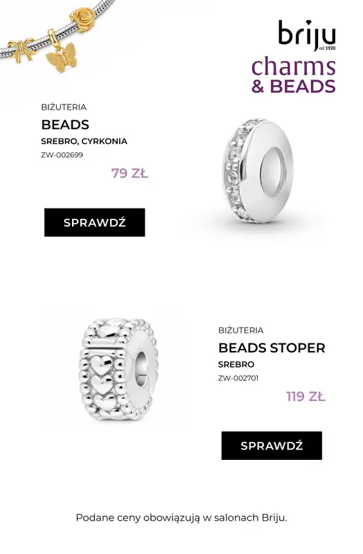 Briju - gazetka promocyjna Promocja Charms & Beads od środy 12.08 do wtorku 08.09 - strona 19