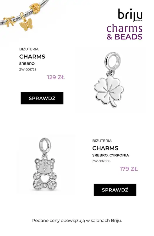 Briju - gazetka promocyjna Promocja Charms & Beads od środy 12.08 do wtorku 08.09 - strona 9