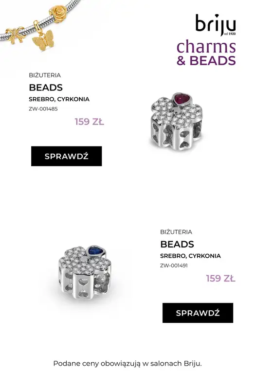 Briju - gazetka promocyjna Promocja Charms & Beads od środy 12.08 do wtorku 08.09 - strona 7