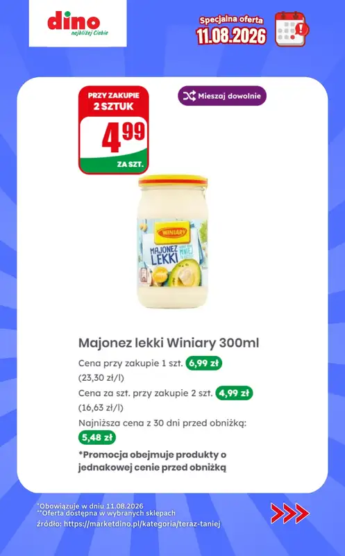 Dino - gazetka promocyjna Specjalna oferta na 11.08.2026 - promocje spoza gazetki od wtorku 11.08 do wtorku 11.08 - strona 8