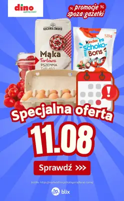Dino - gazetka promocyjna Specjalna oferta na 11.08.2026 - promocje spoza gazetki od wtorku 11.08 do wtorku 11.08