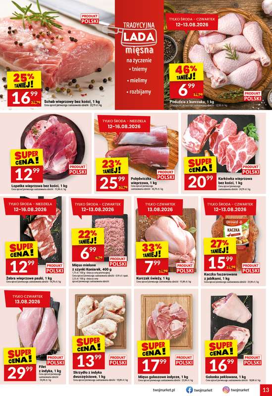Twój Market - gazetka promocyjna Gazetka od środy 12.08 do wtorku 18.08 - strona 13