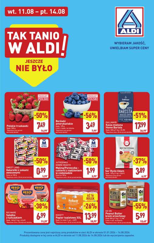 Aldi - gazetka promocyjna Wybrane produkty w super cenach Aldi! od wtorku 11.08 do piątku 14.08
