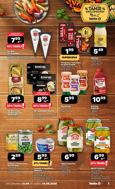 Netto - gazetka promocyjna Gazetka Spożywcza od czwartku 13.08 do piątku 14.08 - strona 7