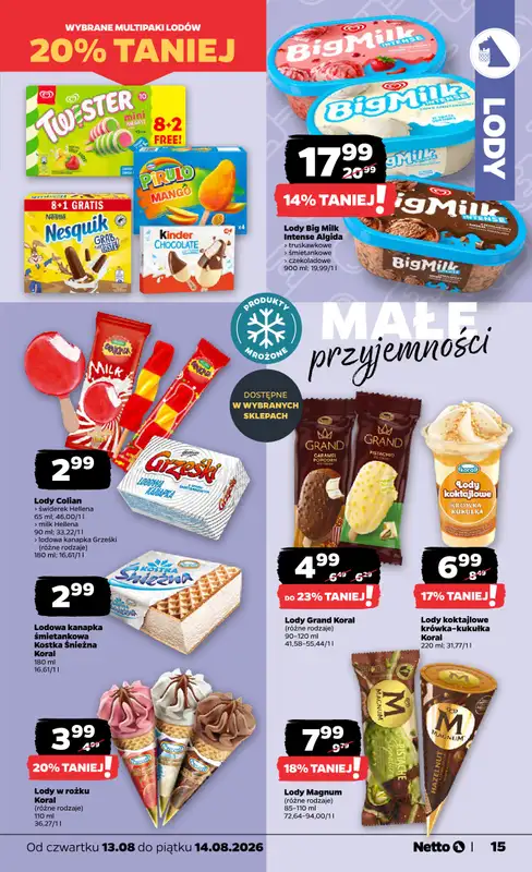 Netto - gazetka promocyjna Gazetka Spożywcza od czwartku 13.08 do piątku 14.08 - strona 15
