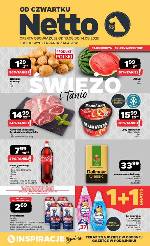 Netto - gazetka promocyjna Gazetka Spożywcza od czwartku 13.08 do piątku 14.08