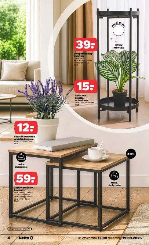 Netto - gazetka promocyjna Inspiracje tygodnia Sypialnia  do środy 19.08 - strona 4