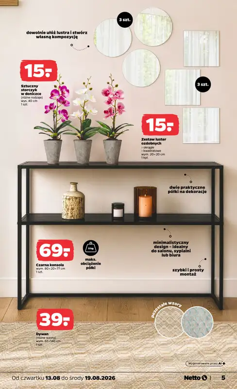 Netto - gazetka promocyjna Inspiracje tygodnia Sypialnia  do środy 19.08 - strona 5
