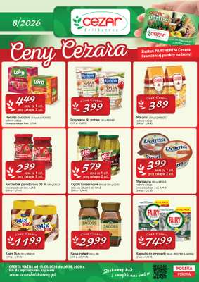 CEZAR Delikatesy - gazetka promocyjna Gazetka od czwartku 13.08 do środy 26.08
