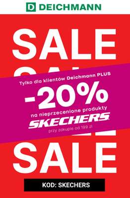 Deichmann - gazetka promocyjna -20% na nieprzecenione produkty Skechers od wtorku 11.08 do poniedziałku 17.08