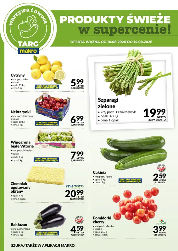 Makro - gazetka promocyjna Targ MAKRO - oferta świeża w super cenach! od wtorku 11.08 do piątku 14.08 - strona 5