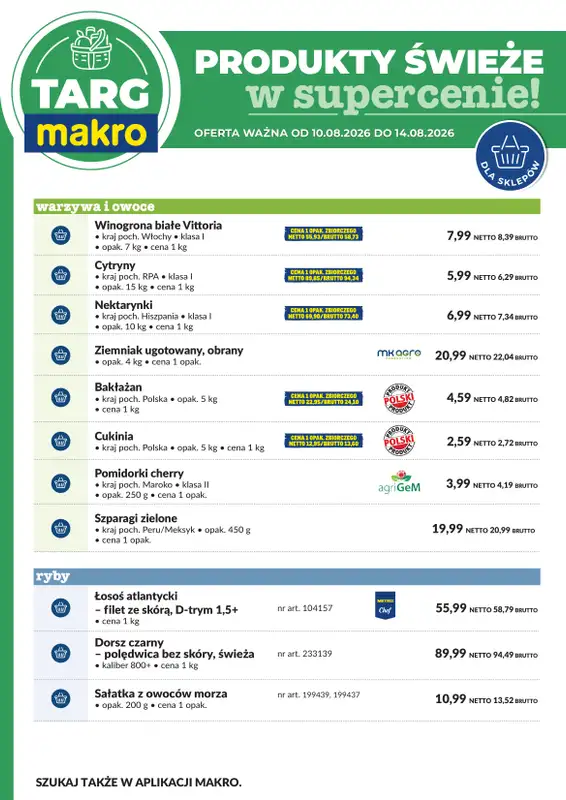 Makro - gazetka promocyjna Targ MAKRO - oferta świeża w super cenach! od wtorku 11.08 do piątku 14.08 - strona 6