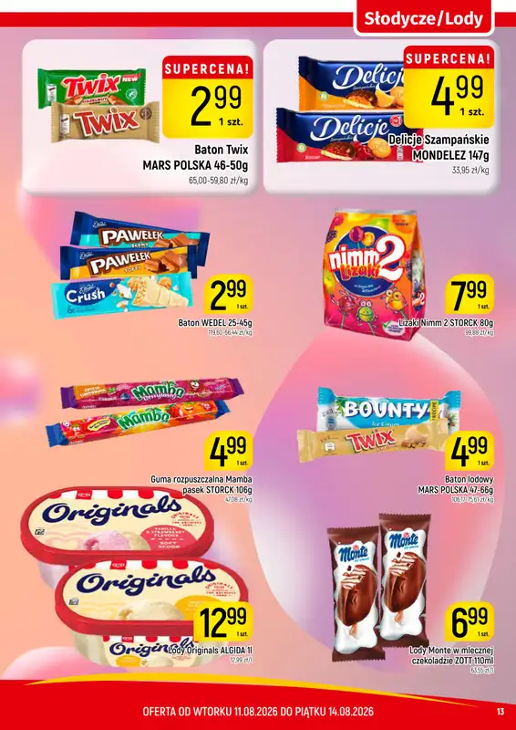 Delikatesy Piotruś Pan - gazetka promocyjna Gazetka od wtorku 11.08 do piątku 14.08 - strona 13