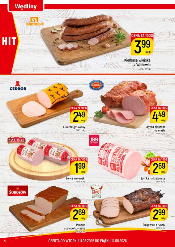Delikatesy Piotruś Pan - gazetka promocyjna Gazetka od wtorku 11.08 do piątku 14.08 - strona 4