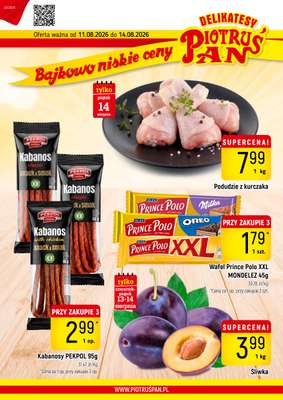 Delikatesy Piotruś Pan - gazetka promocyjna Gazetka od wtorku 11.08 do piątku 14.08