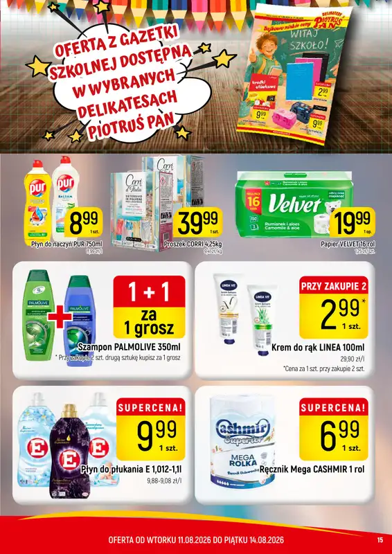 Delikatesy Piotruś Pan - gazetka promocyjna Gazetka od wtorku 11.08 do piątku 14.08 - strona 15