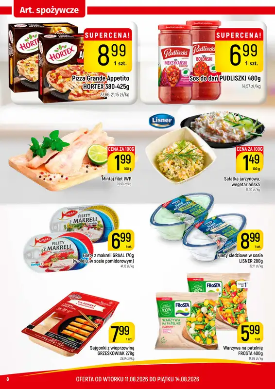 Delikatesy Piotruś Pan - gazetka promocyjna Gazetka od wtorku 11.08 do piątku 14.08 - strona 8