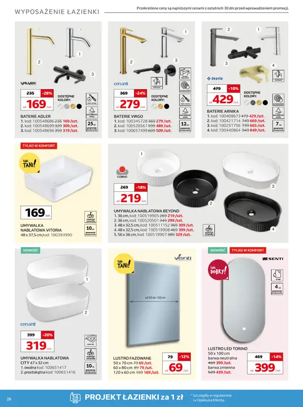Komfort - gazetka promocyjna Gazetka od środy 12.08 do wtorku 15.09 - strona 26
