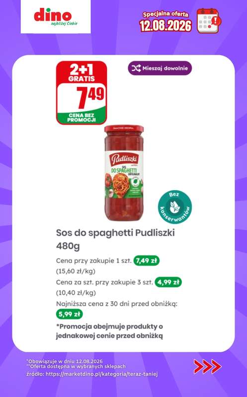 Dino - gazetka promocyjna Specjalna oferta na 12.08.2026 - promocje spoza gazetki od środy 12.08 do środy 12.08 - strona 9
