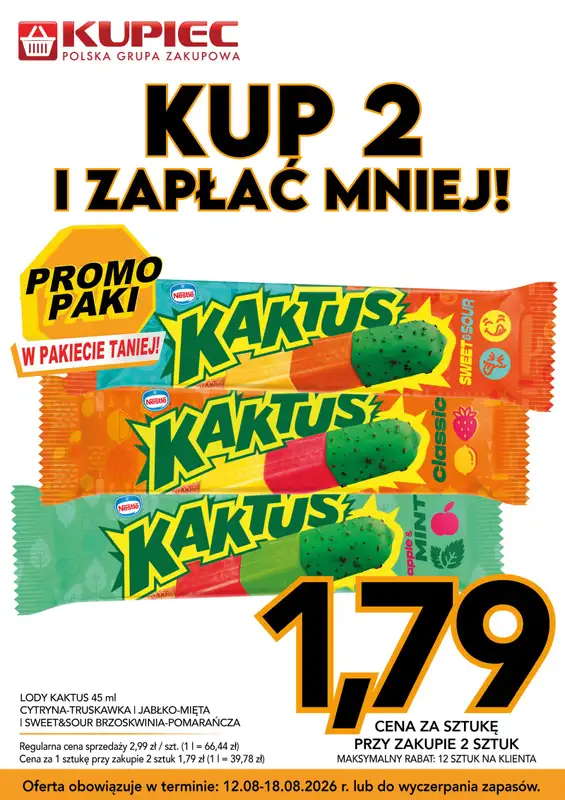 Kupiec - gazetka promocyjna Promopaki od środy 12.08 do wtorku 18.08 - strona 9