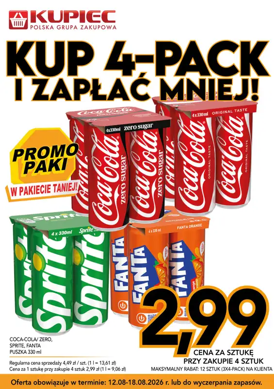 Kupiec - gazetka promocyjna Promopaki od środy 12.08 do wtorku 18.08 - strona 12