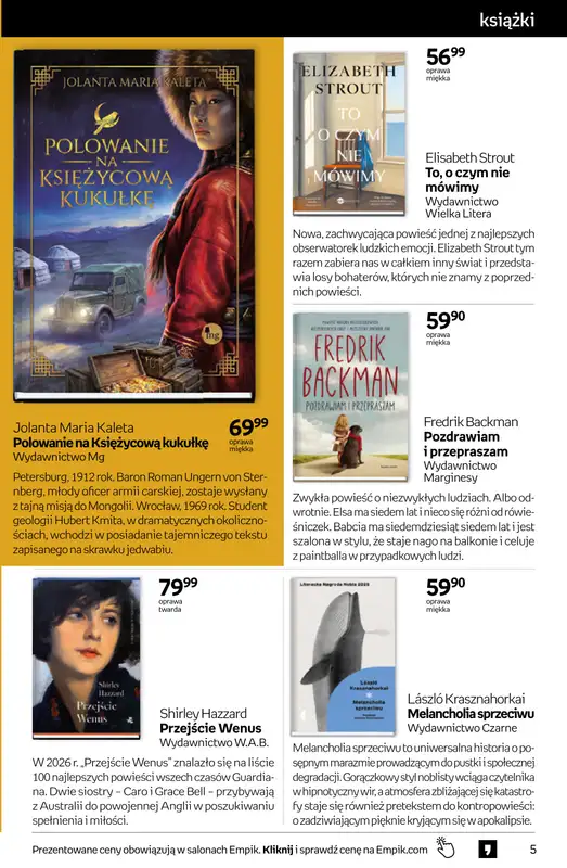 Empik - gazetka promocyjna Tom kultury: książki od środy 12.08 do wtorku 25.08 - strona 5