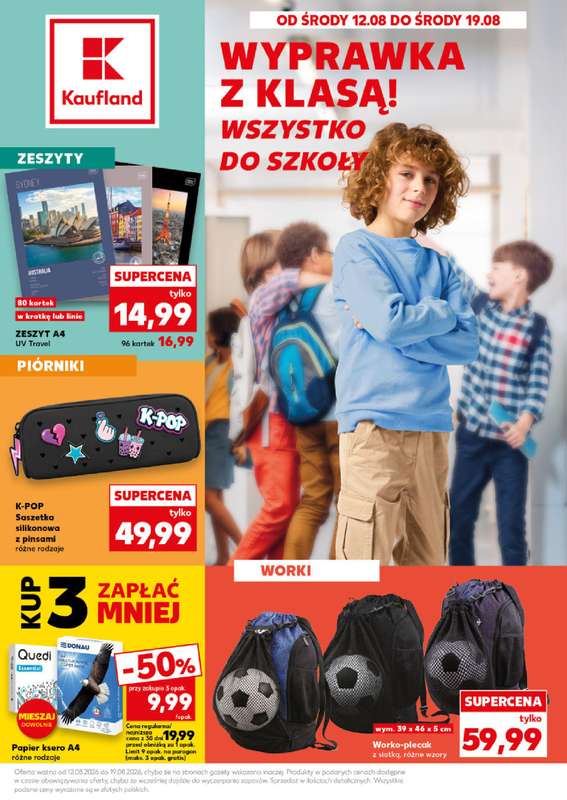 Kaufland - gazetka promocyjna Oferta Kaufland - do Szkoły! od środy 12.08 do środy 19.08