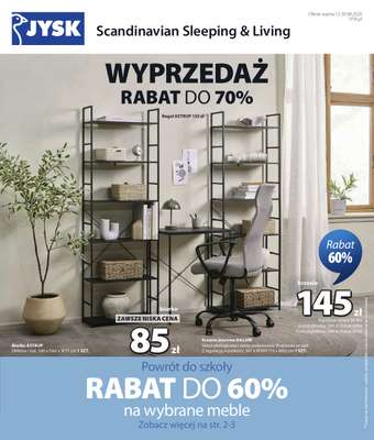 Jysk - gazetka promocyjna Wyprzedaż. Rabat do 70% od środy 12.08 do niedzieli 30.08