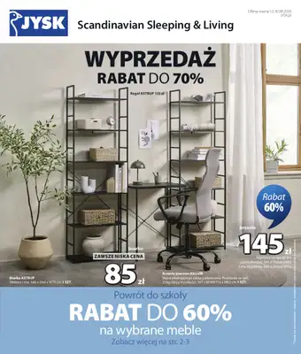 Jysk - gazetka promocyjna Wyprzedaż. Rabat do 70% od środy 12.08 do niedzieli 30.08