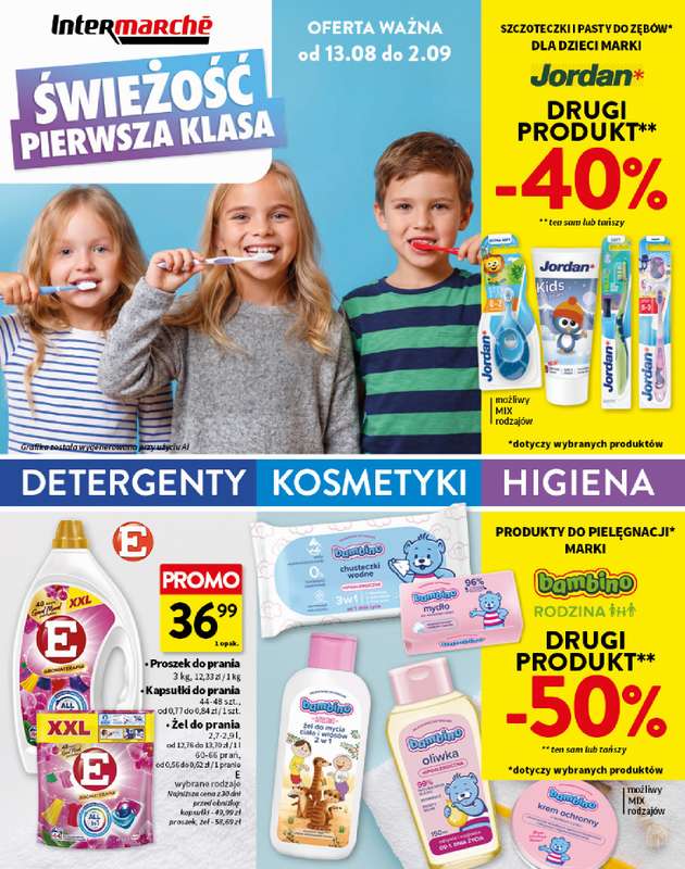Intermarche - gazetka promocyjna Detergenty, kosmetyki, higiena od czwartku 13.08 do środy 02.09