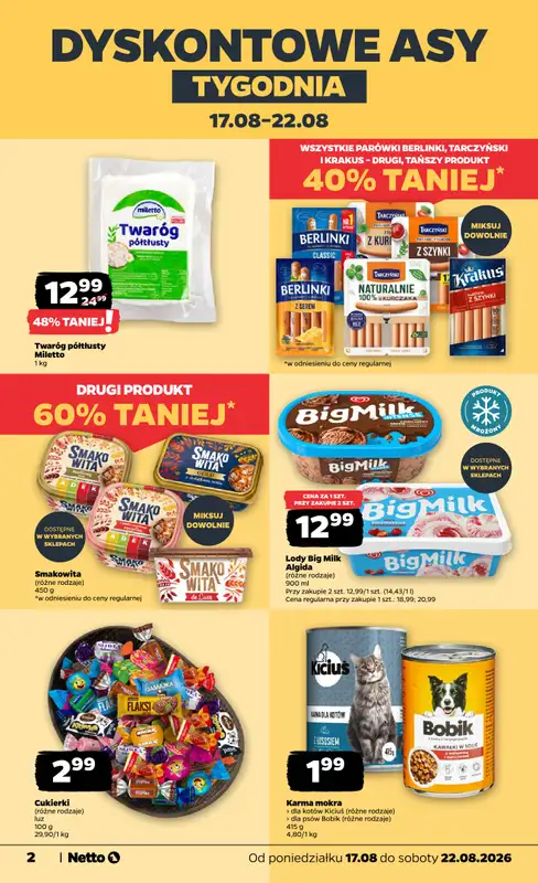 Netto - gazetka promocyjna Gazetka Spożywcza od poniedziałku 17.08 do soboty 22.08 - strona 2