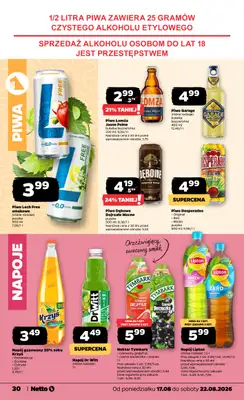 Netto - gazetka promocyjna Gazetka Spożywcza od poniedziałku 17.08 do soboty 22.08 - strona 30