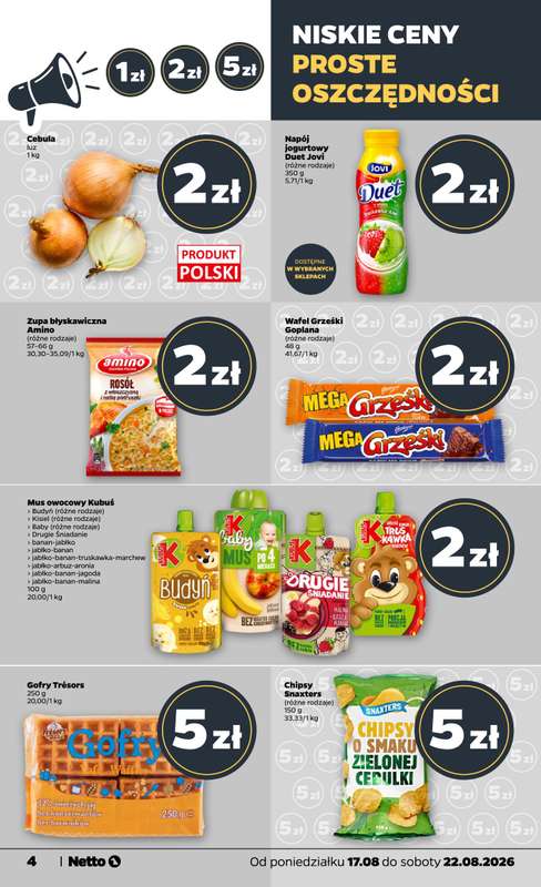 Netto - gazetka promocyjna Gazetka Spożywcza od poniedziałku 17.08 do soboty 22.08 - strona 4