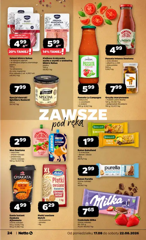 Netto - gazetka promocyjna Gazetka Spożywcza od poniedziałku 17.08 do soboty 22.08 - strona 24